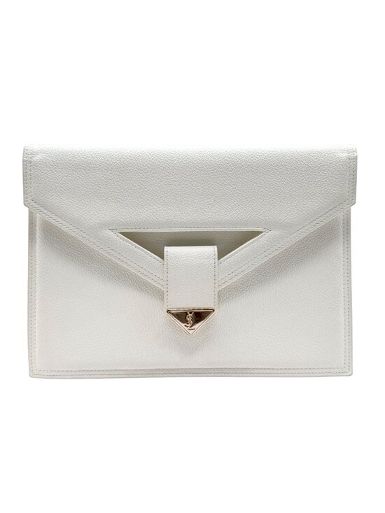 Yves Saint Laurent Handbags - YVES SAINT LAURENT Vintage White/Ivory Clutch